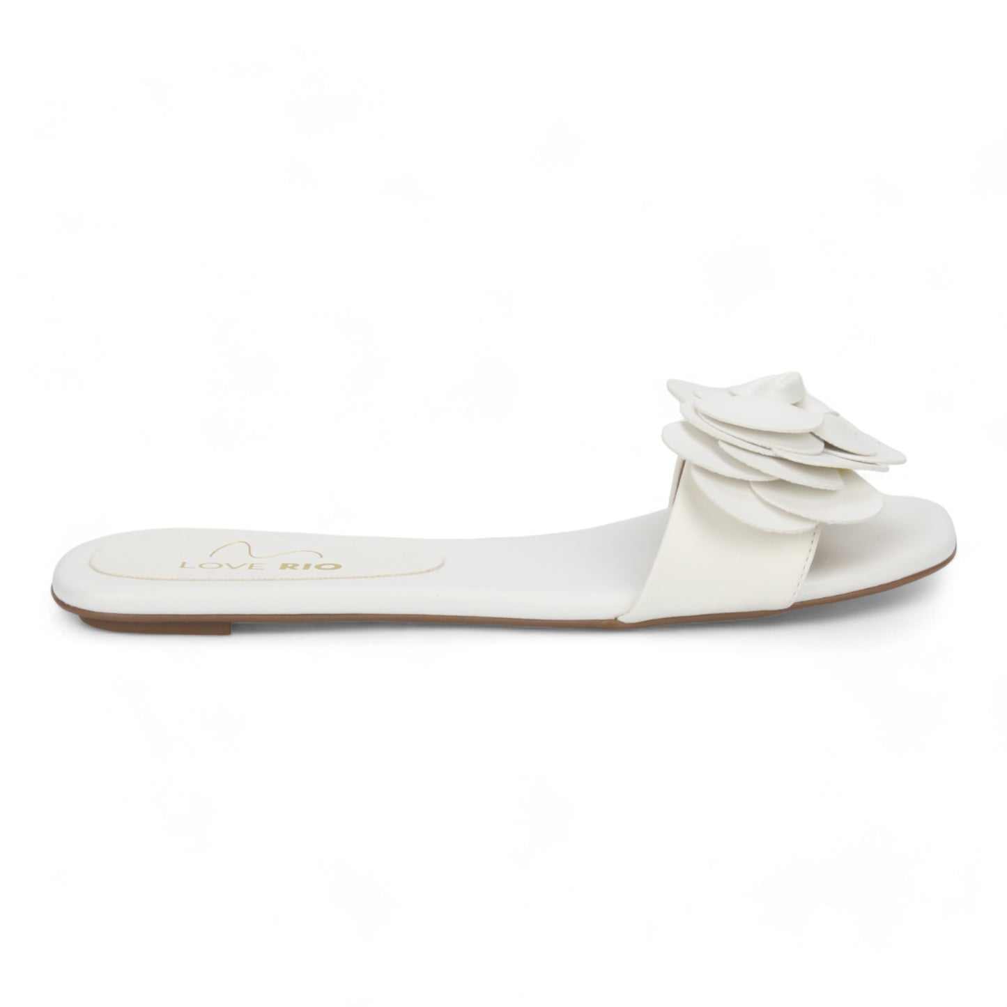 Love Rio Rosita Fine Threads Slide Sandal Rose Petals - White