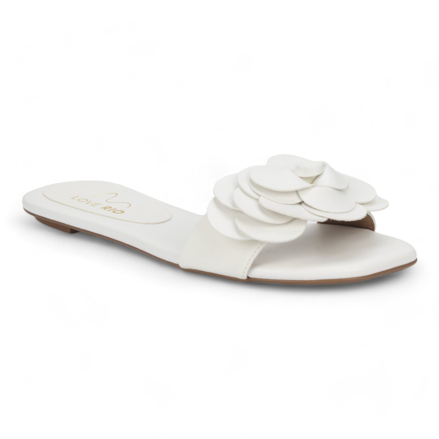 Love Rio Rosita Fine Threads Slide Sandal Rose Petals - White