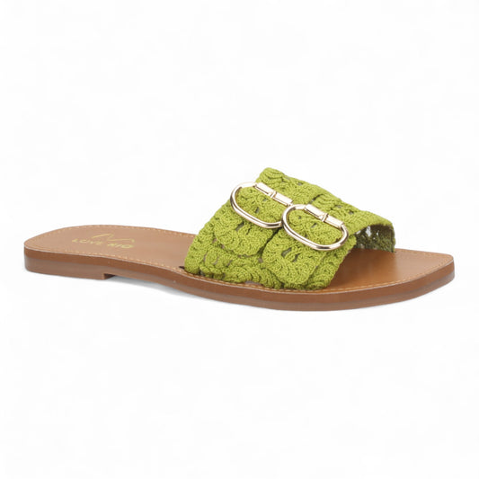 Love Rio Bailey Vintage Crochet Sandal - Green