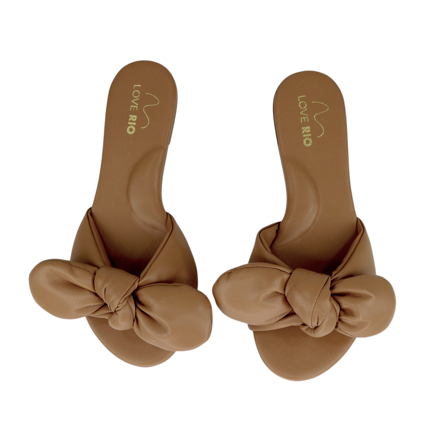 Love Rio Ipanema Flat Slide Bow Sandal - Mocha