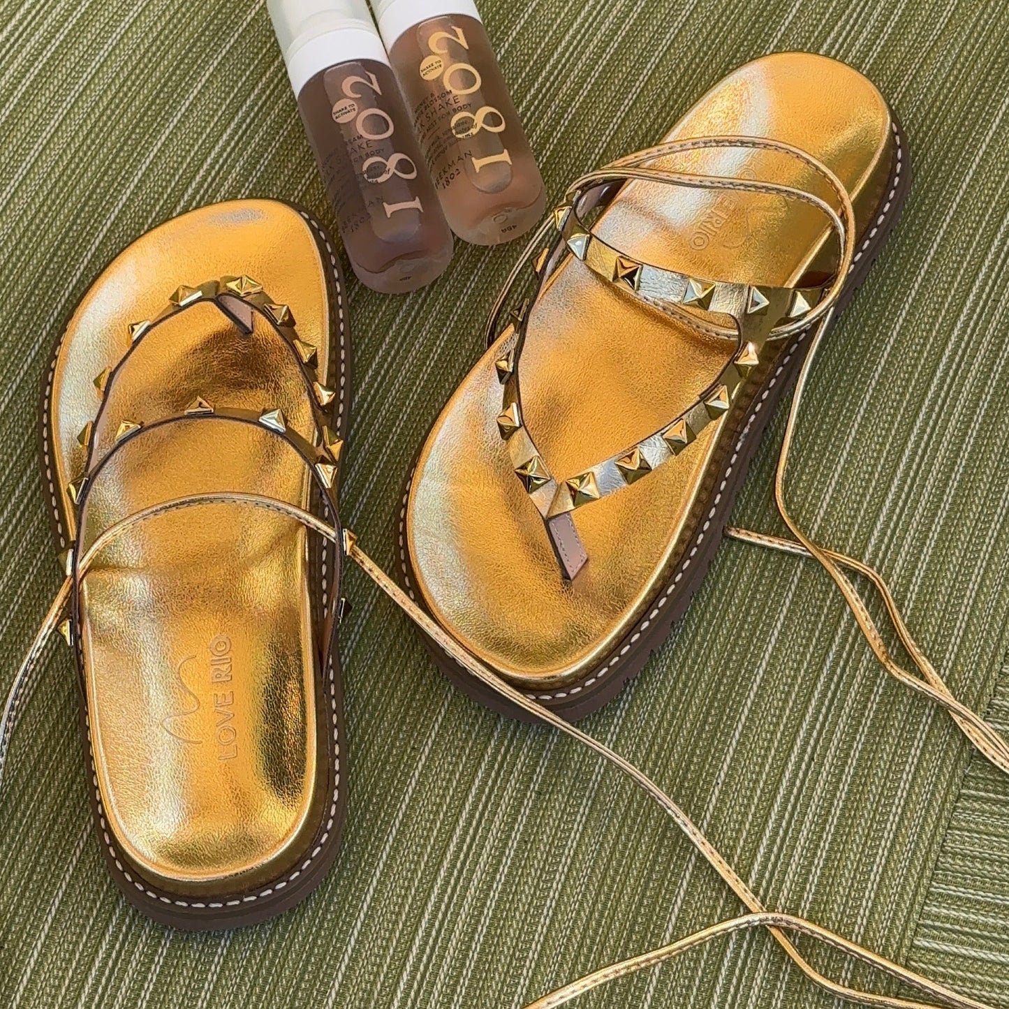 Love Rio Amata Studded Strappy Sandal - Gold