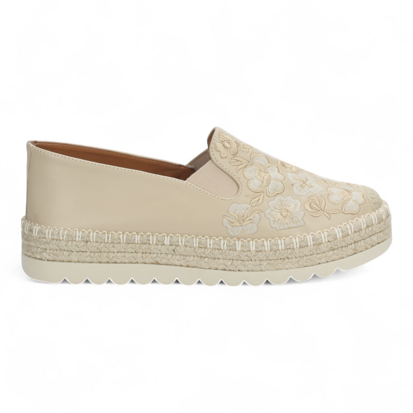 Love Rio Mae Slip on Embroidered Espadrille - Beige