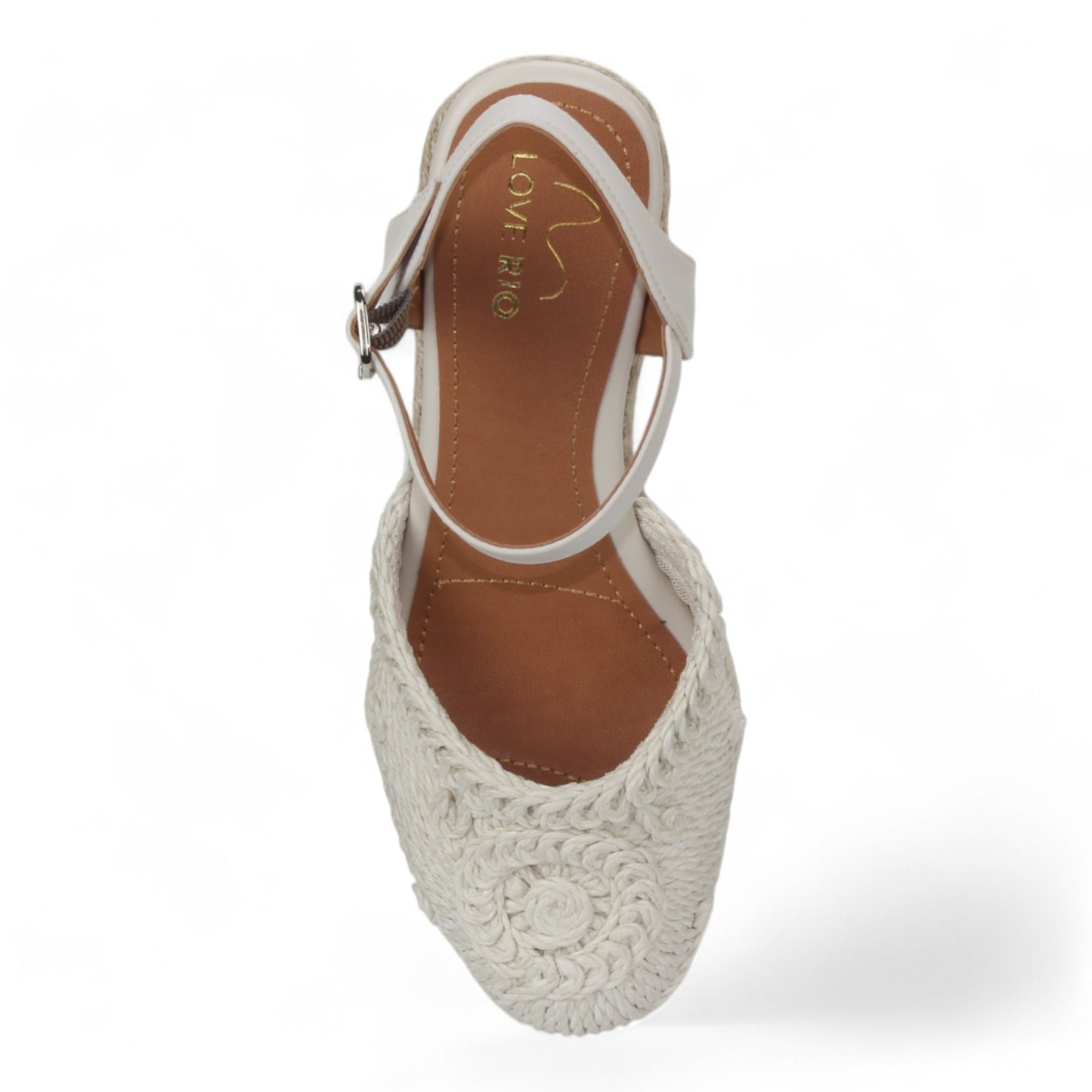 Love Rio Thara Espadrille Crochet Wedge - Off White