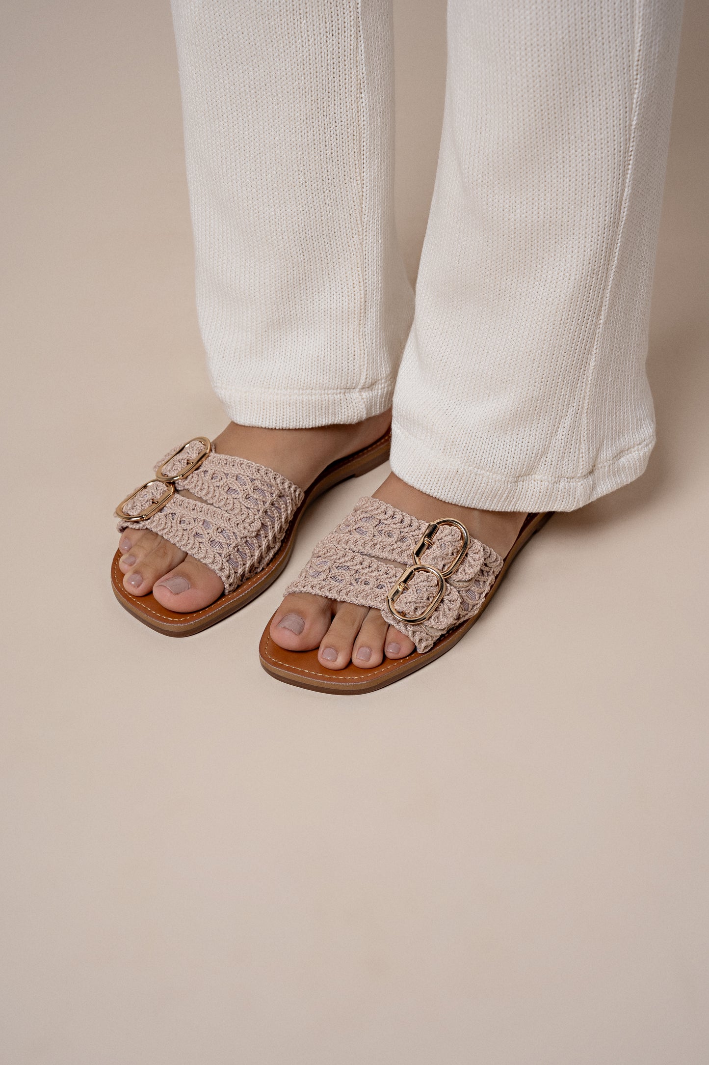 Love Rio Bailey Vintage Crochet Sandal - Natural