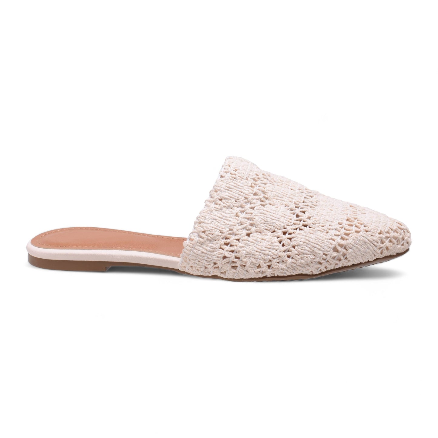 Love Rio Flat Crochet Mule - Natural