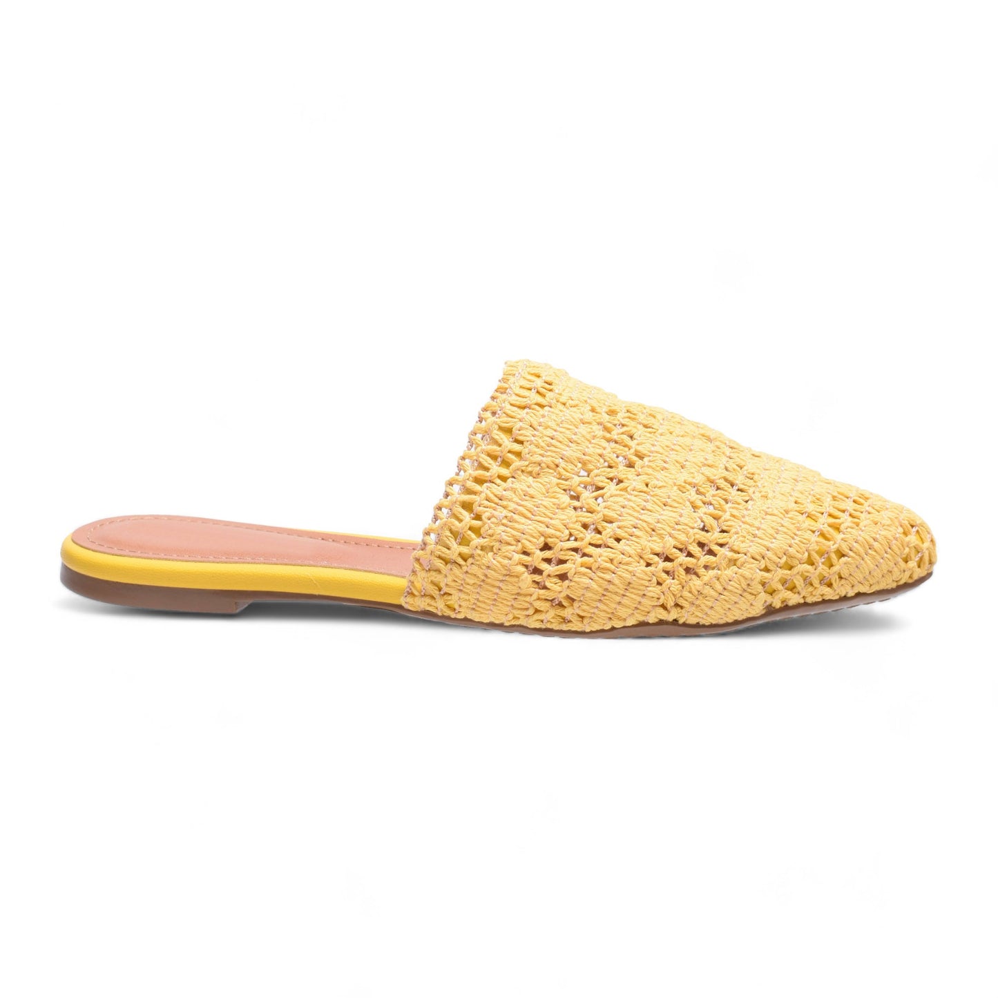 Love Rio Flat Crochet Mule - Yellow