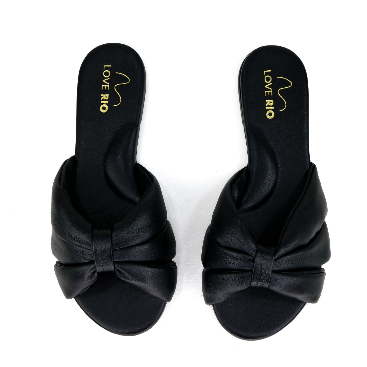 Love Rio Seaside Buzios Flat Slide Sandal - Black