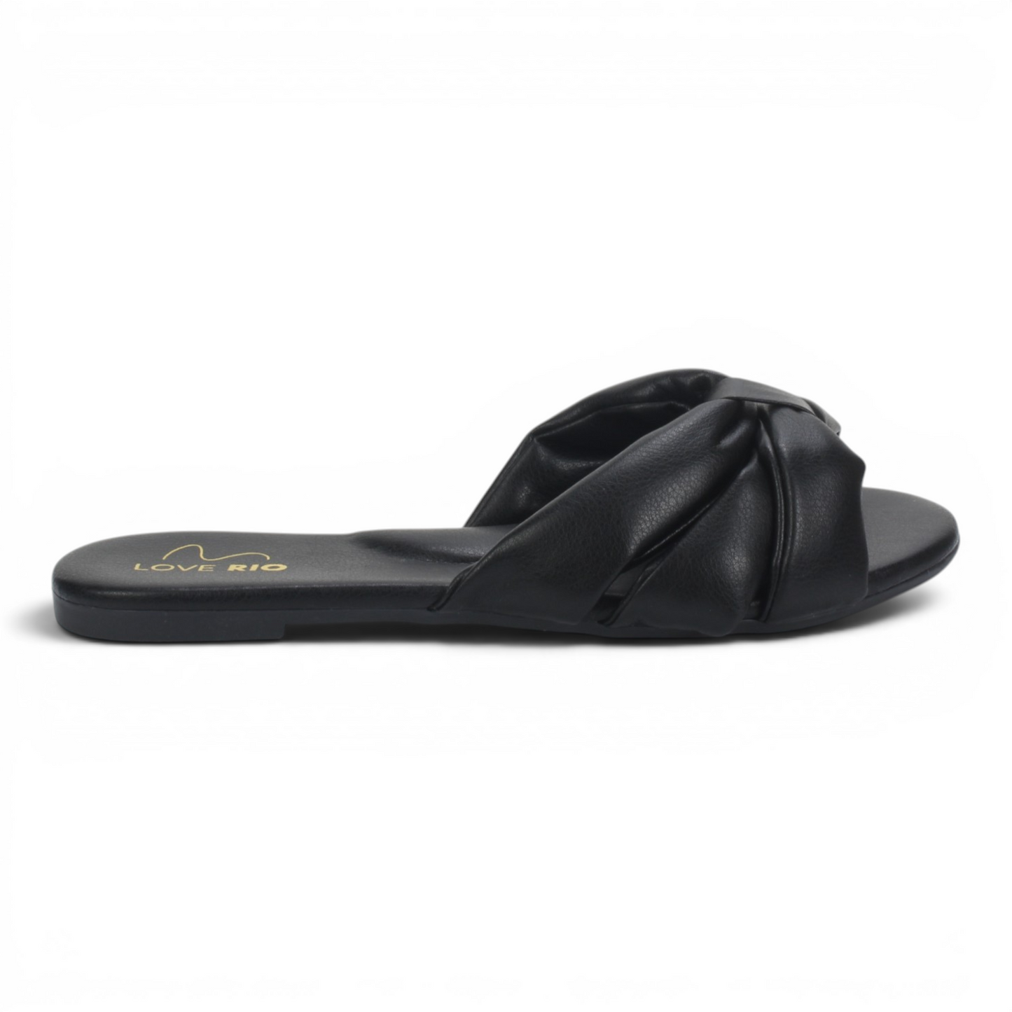Love Rio Seaside Buzios Flat Slide Sandal - Black