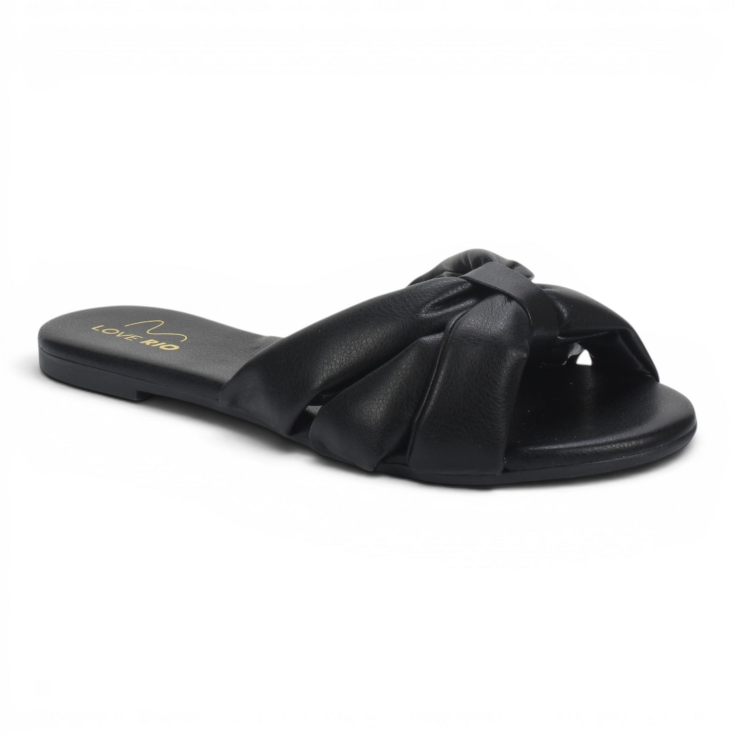 Love Rio Seaside Buzios Flat Slide Sandal - Black