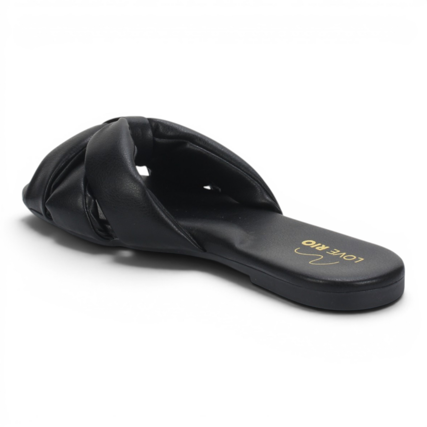 Love Rio Seaside Buzios Flat Slide Sandal - Black