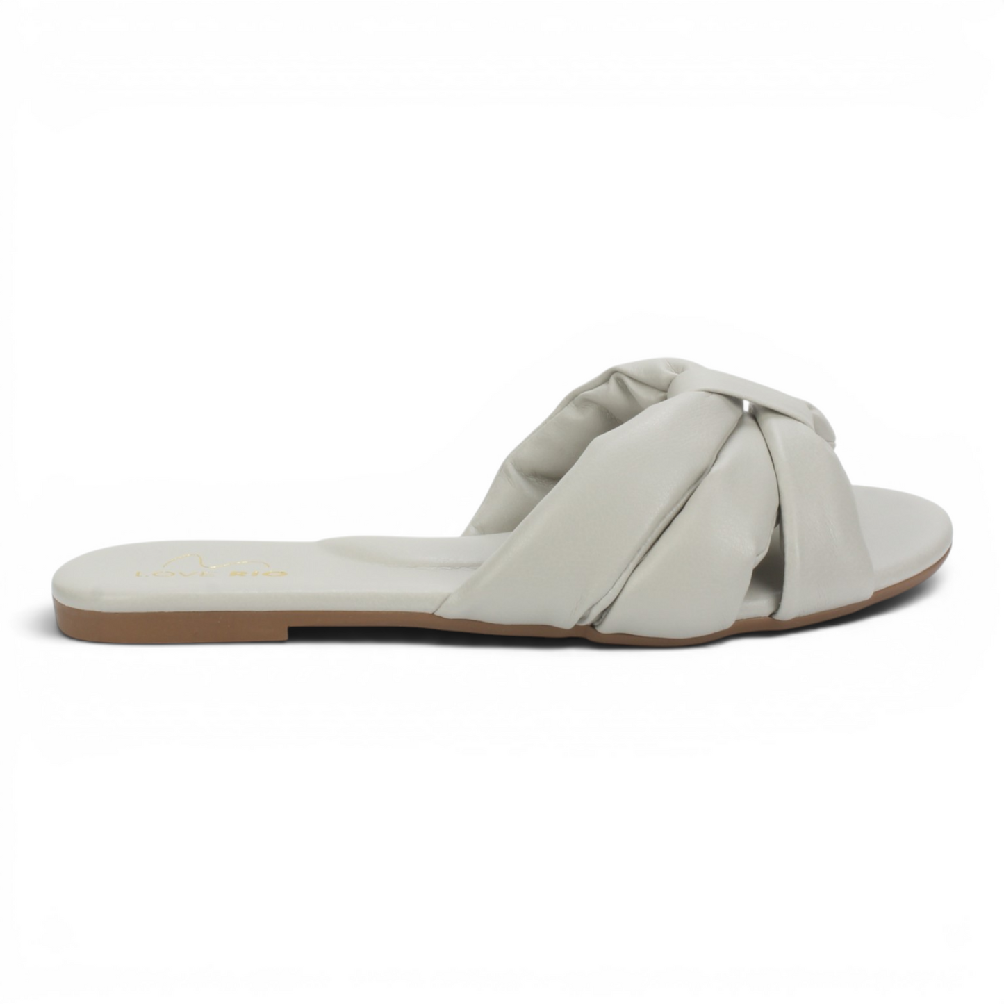 Love Rio Seaside Buzios Flat Slide Sandal - Silver Dust
