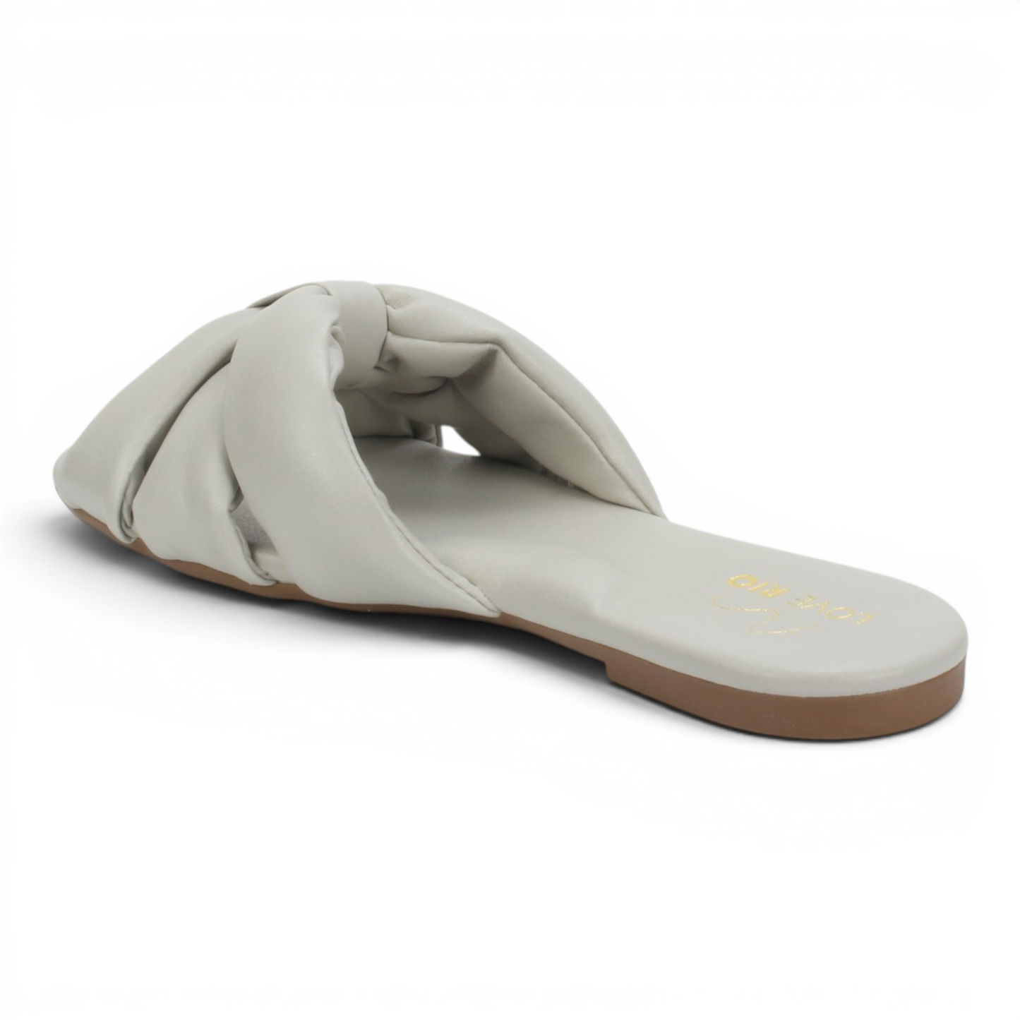 Love Rio Seaside Buzios Flat Slide Sandal - Silver Dust