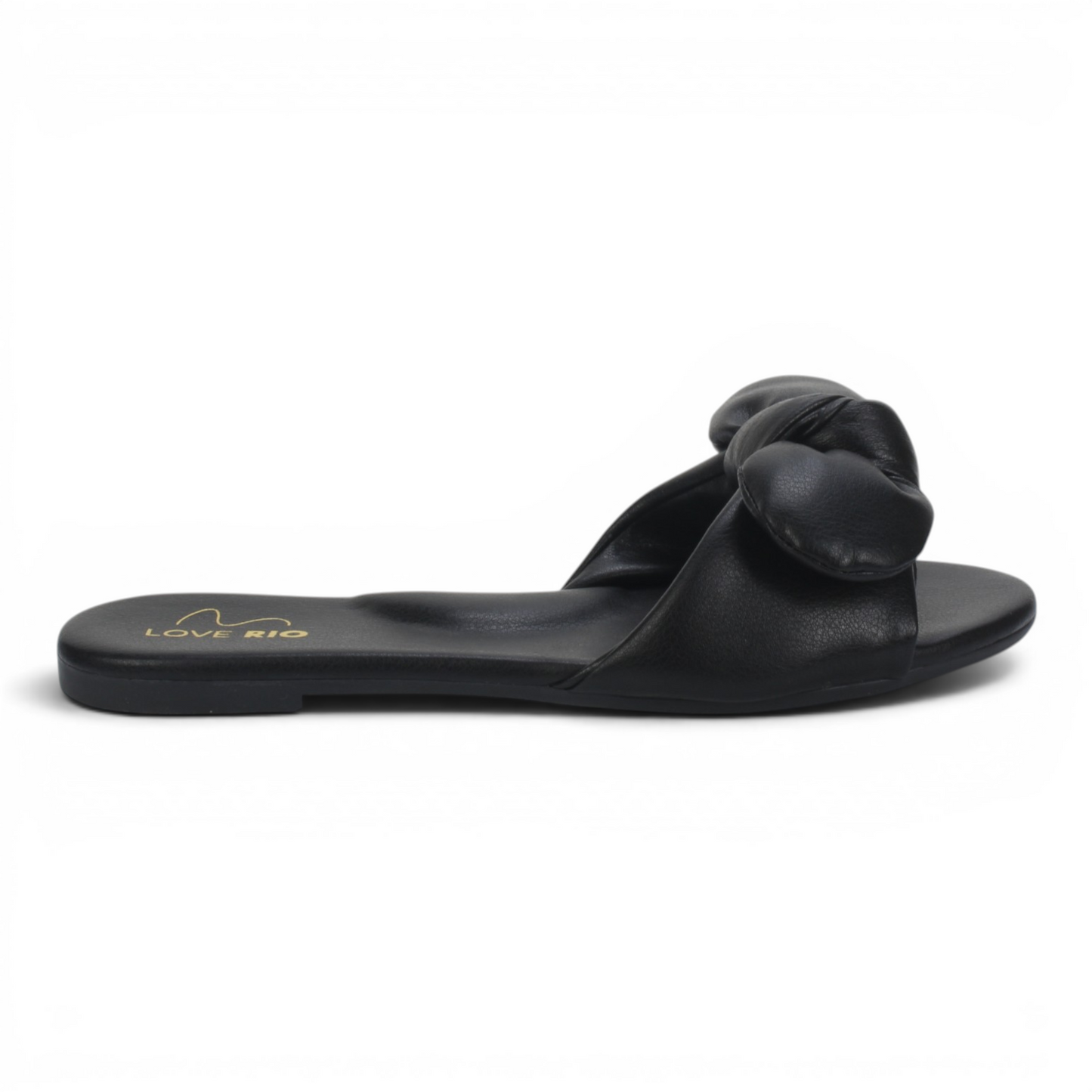 Love Rio Ipanema Flat Slide Bow Sandal - Black