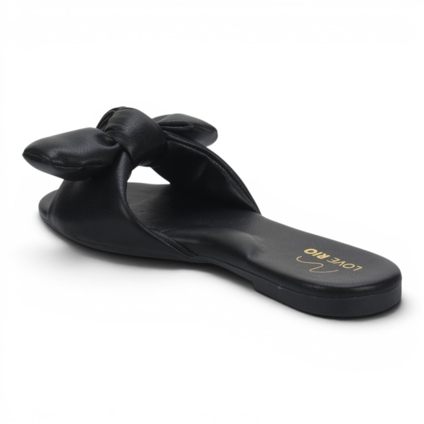 Love Rio Ipanema Flat Slide Bow Sandal - Black