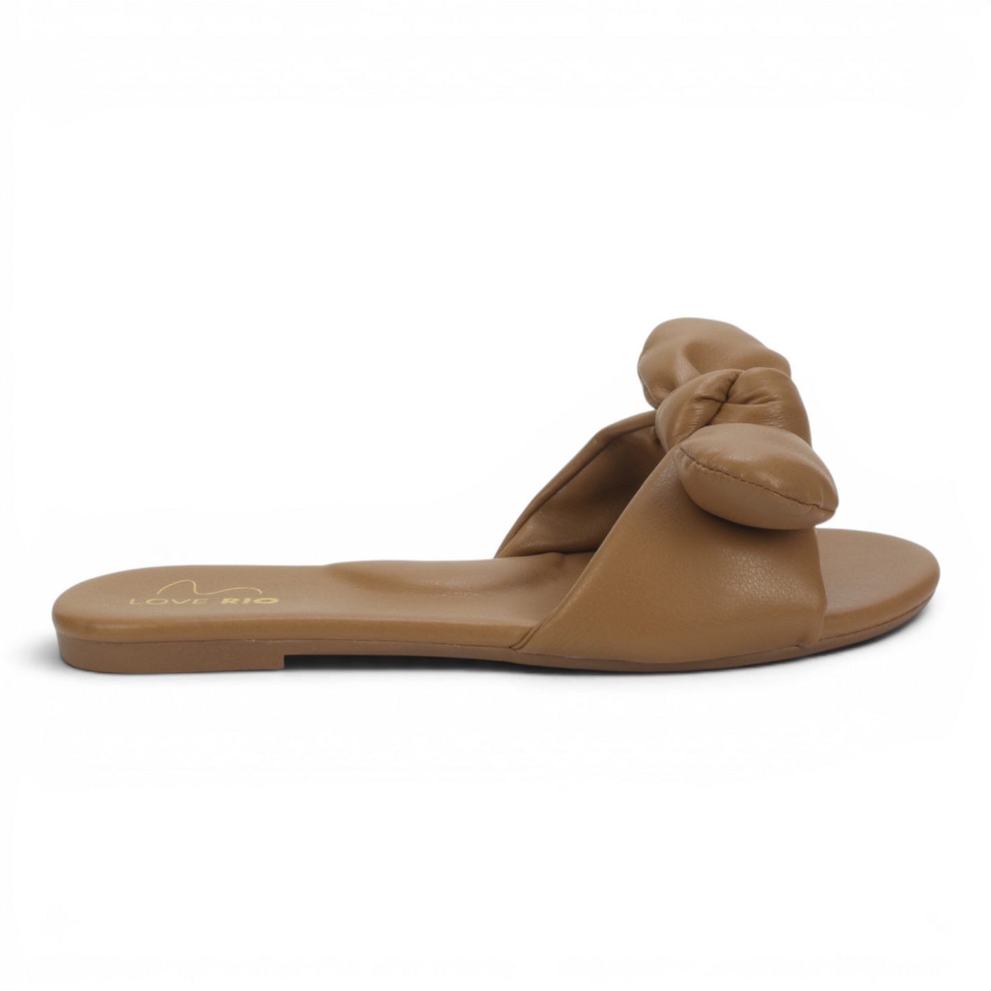 Love Rio Ipanema Flat Slide Bow Sandal - Mocha