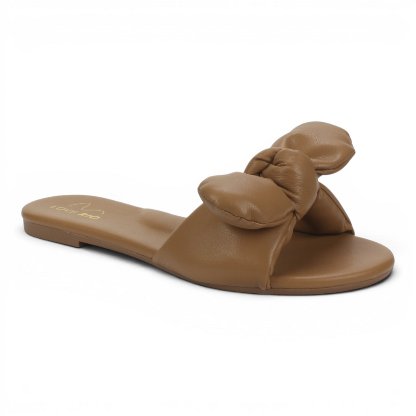 Love Rio Ipanema Flat Slide Bow Sandal - Mocha