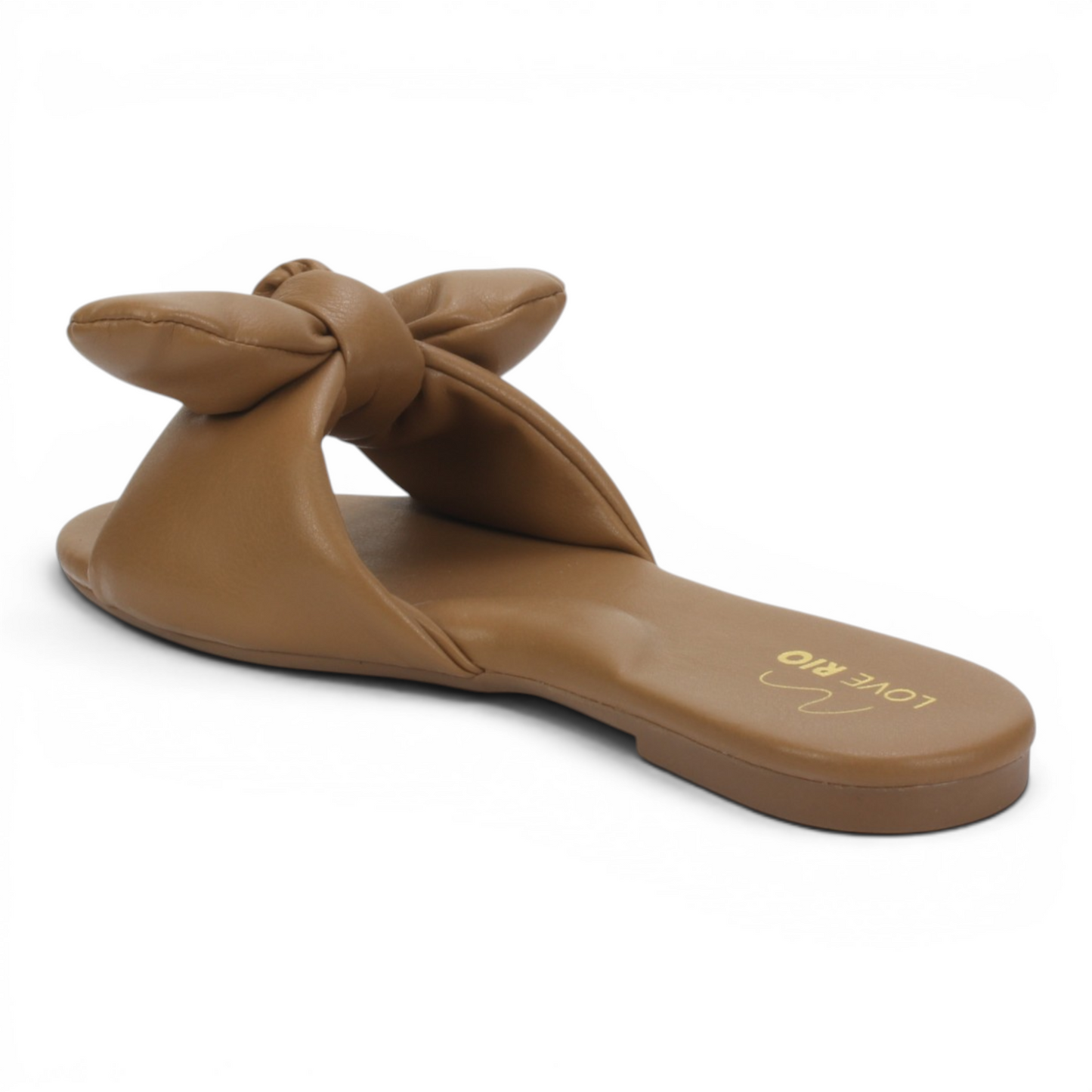 Love Rio Ipanema Flat Slide Bow Sandal - Mocha