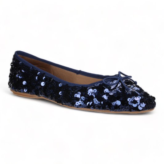 Love Rio Allegra Sequins Ballet Flats - Navy