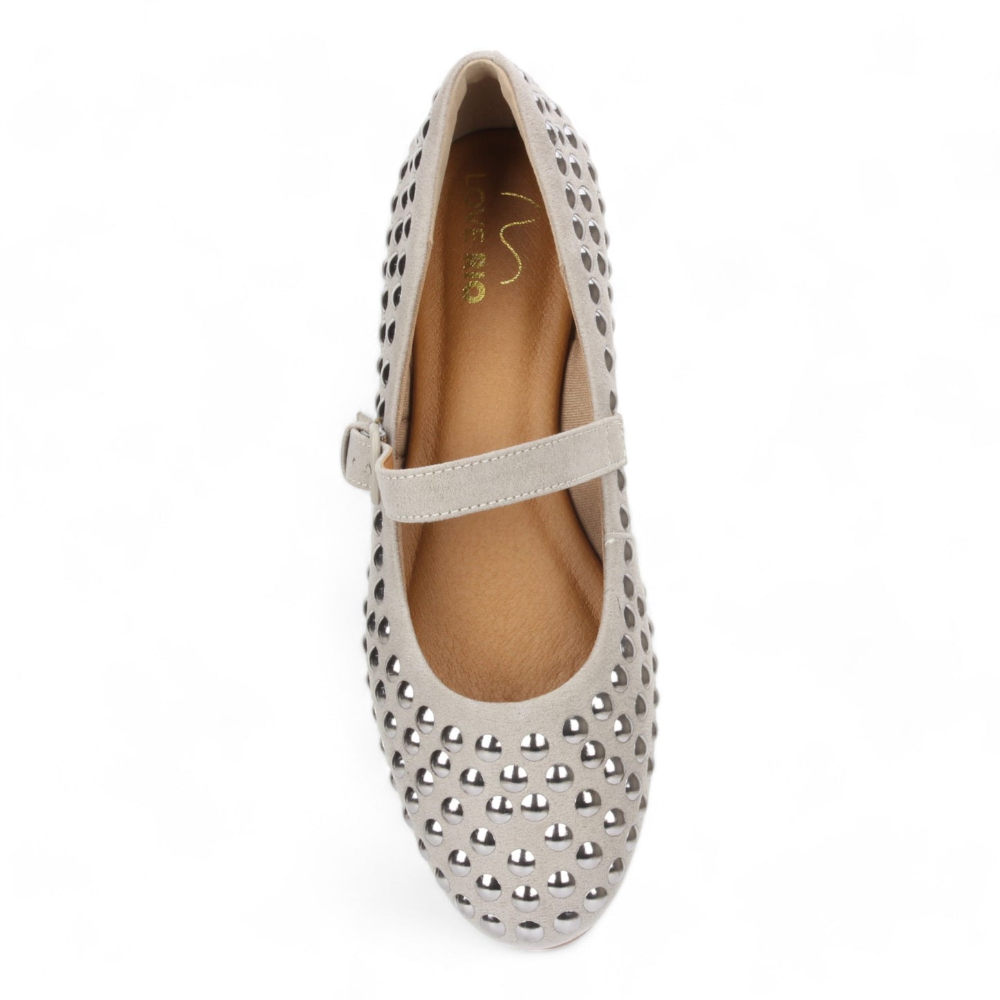 Love Rio Misty Studded Ballet Flats - Gray