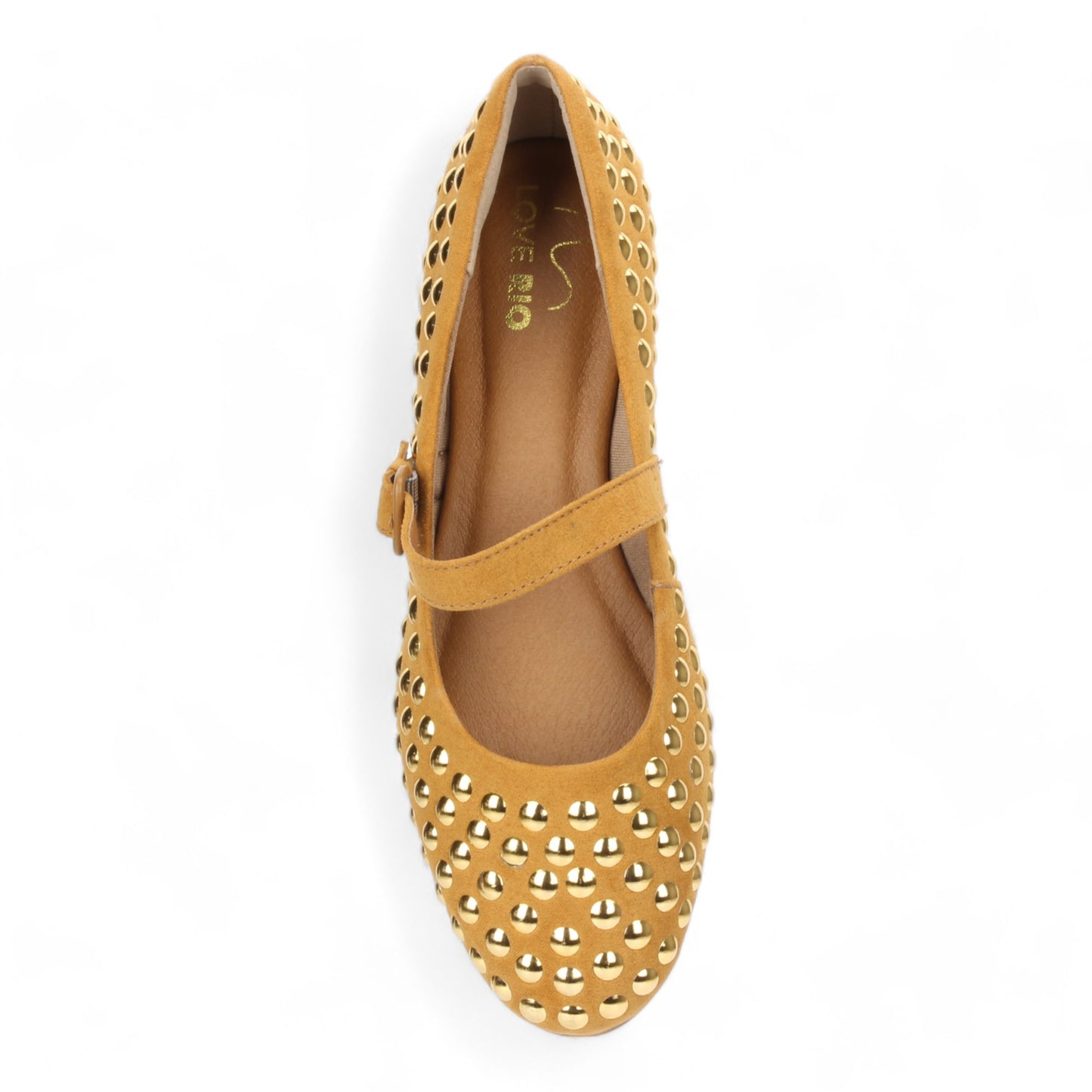 Love Rio Misty Studded Ballet Flats - Tan