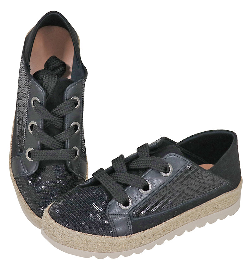 Love Rio Maisie Sequins Sneakers - Black