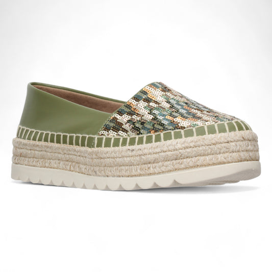 Love Rio Lily Espadrille Sequins- Green