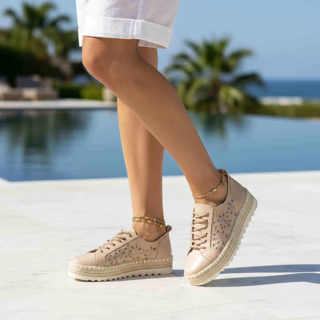 Love Rio Rosie Fine Threads Espadrille Sneaker - Nude