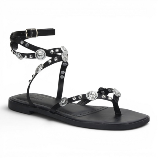 Love Rio Lindy Gladiator Flat Sandals - Black