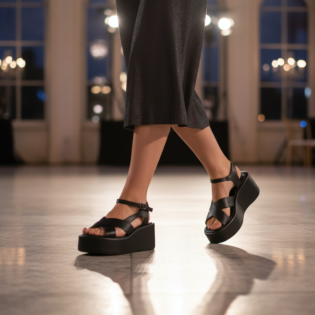 Love Rio Alto Wedge Sandal - Black
