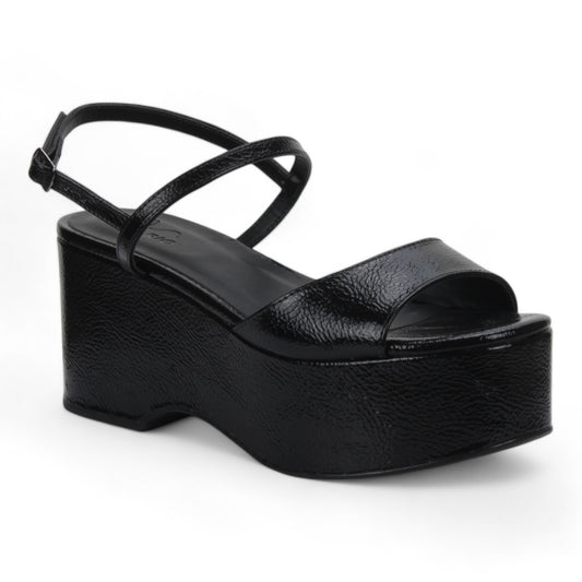 Love Rio Urca Wet Platform Sandal - Black