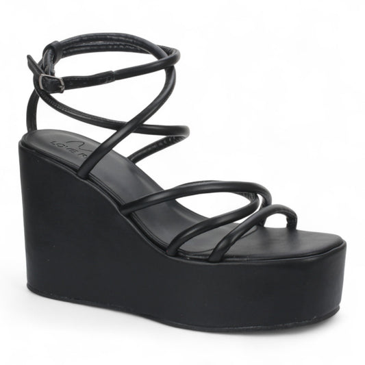 Love Rio Liza Strappy Wedge - Black