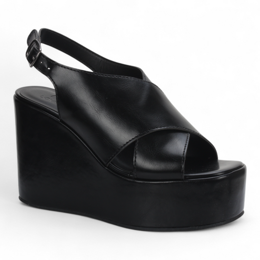 Love Rio Zaza Wedge Sandal - Black