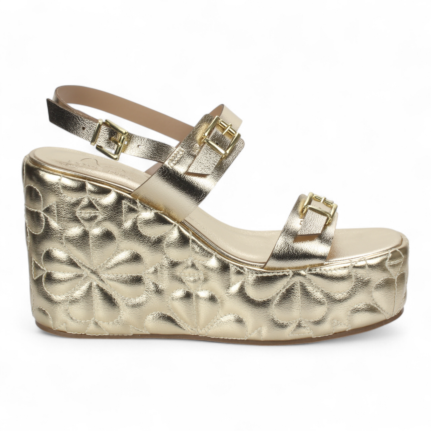 Love Rio Dovie Quilted Wedge Sandal - Champagne