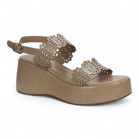 Love Rio Betty Platform Wedge - Nude