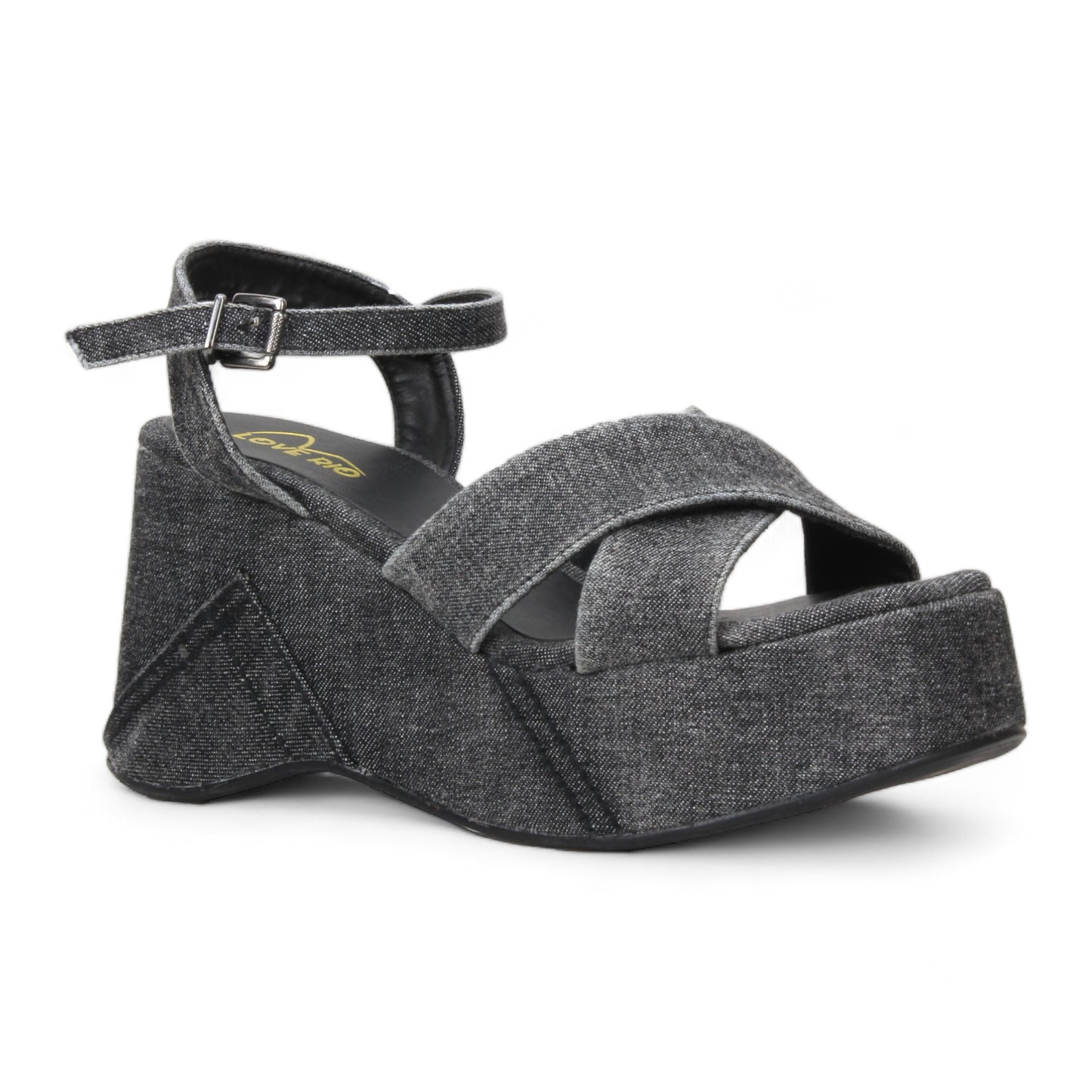 Love Rio Jeena Platform Sandal - Black Denim