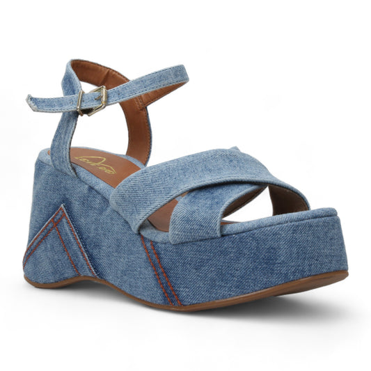 Love Rio Jeena Platform Sandal - Blue Denim