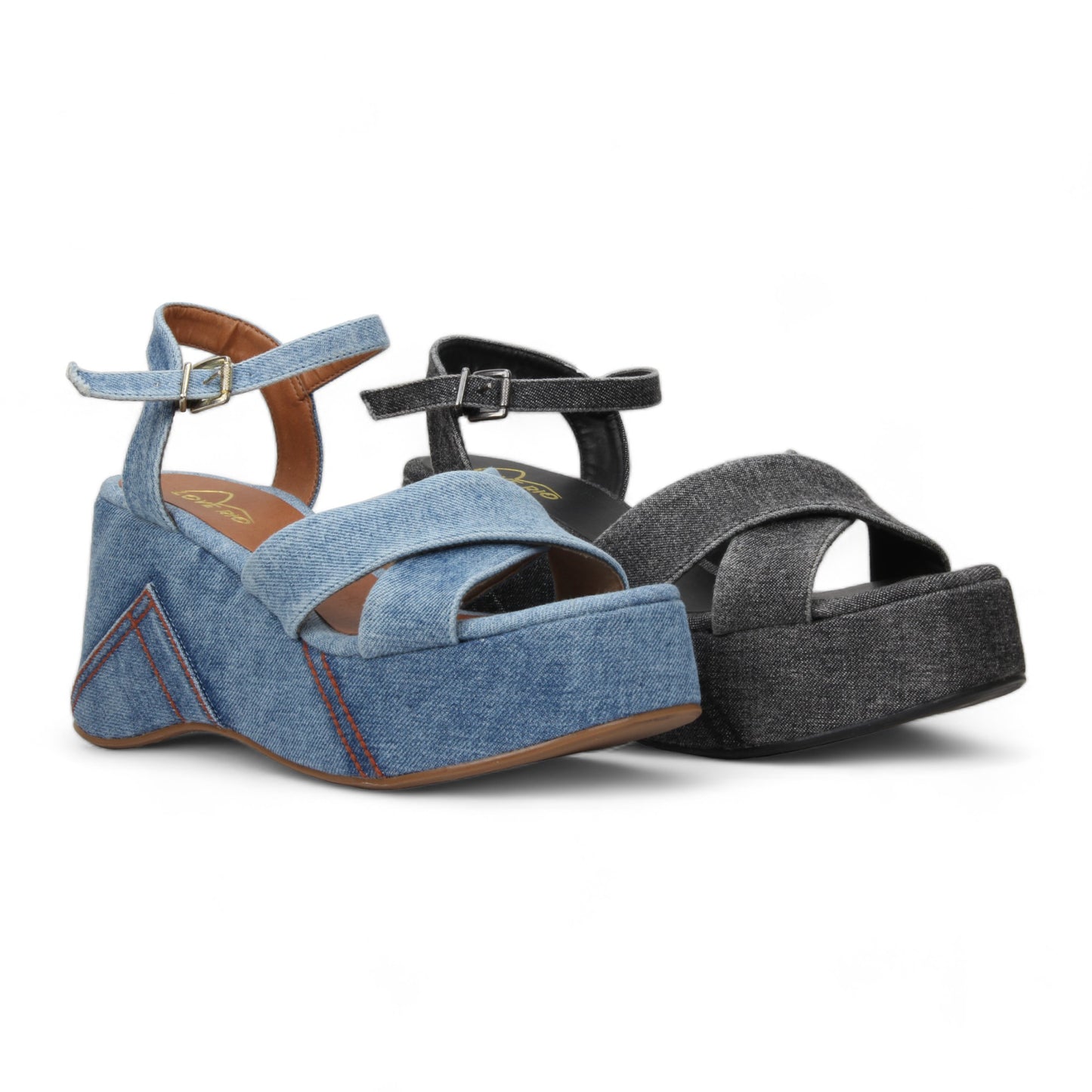 Love Rio Jeena Platform Sandal - Black Denim