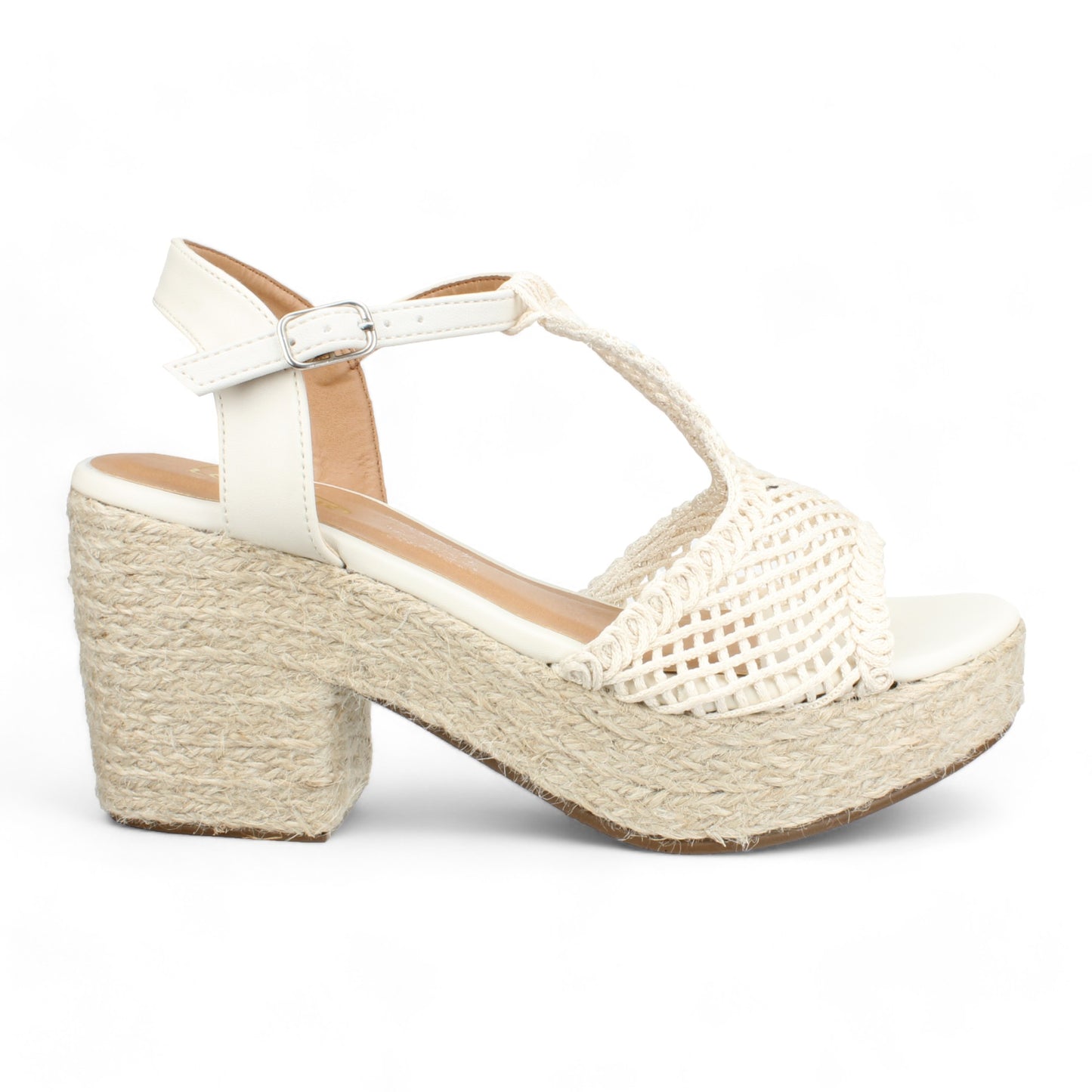 Love Rio Crochet Platform Sandals Offwhite/Natural