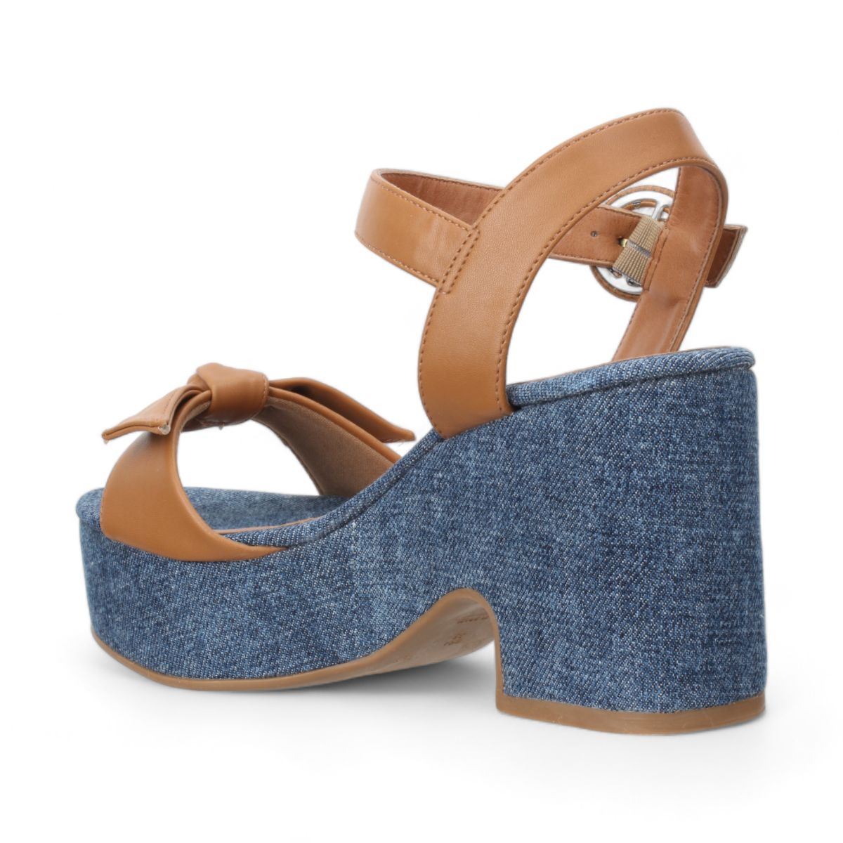 Love Rio Hazel Platform Bow Sandals - Amber Denim