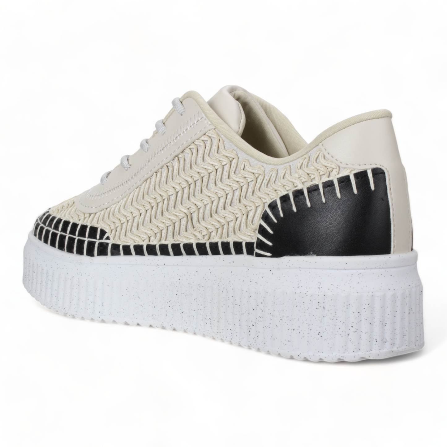 Love Rio Avery Embossed Sneakers - Off White/Black