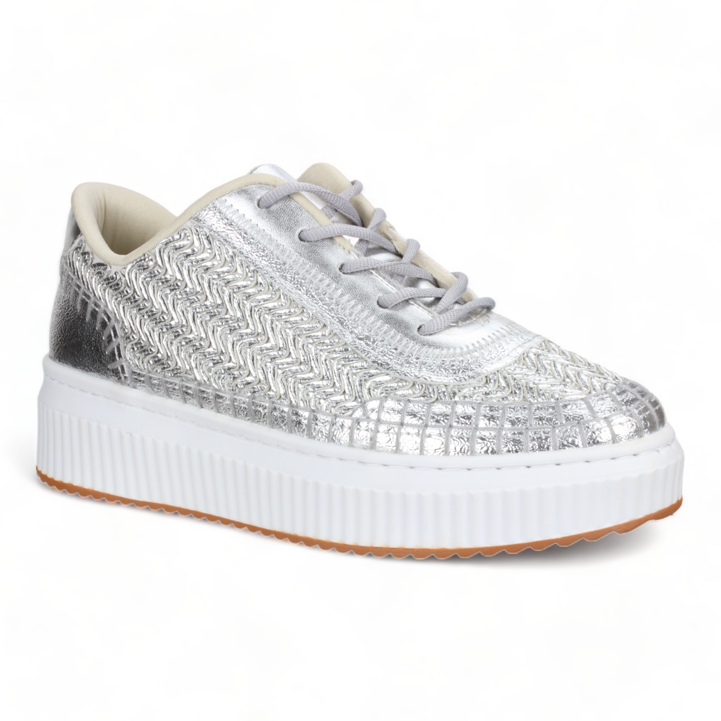 Love Rio Avery Embossed Sneakers - Silver