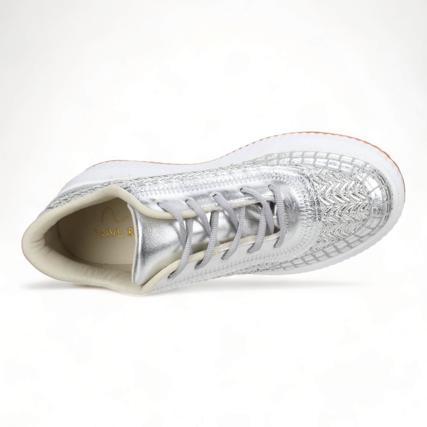 Love Rio Avery Embossed Sneakers - Silver