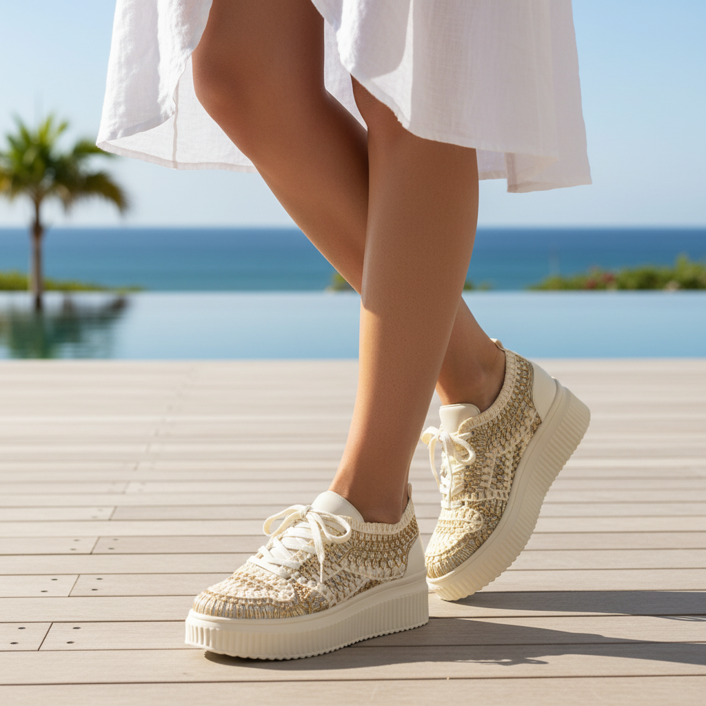 Love Rio Naomi Crochet Sneaker - Gold