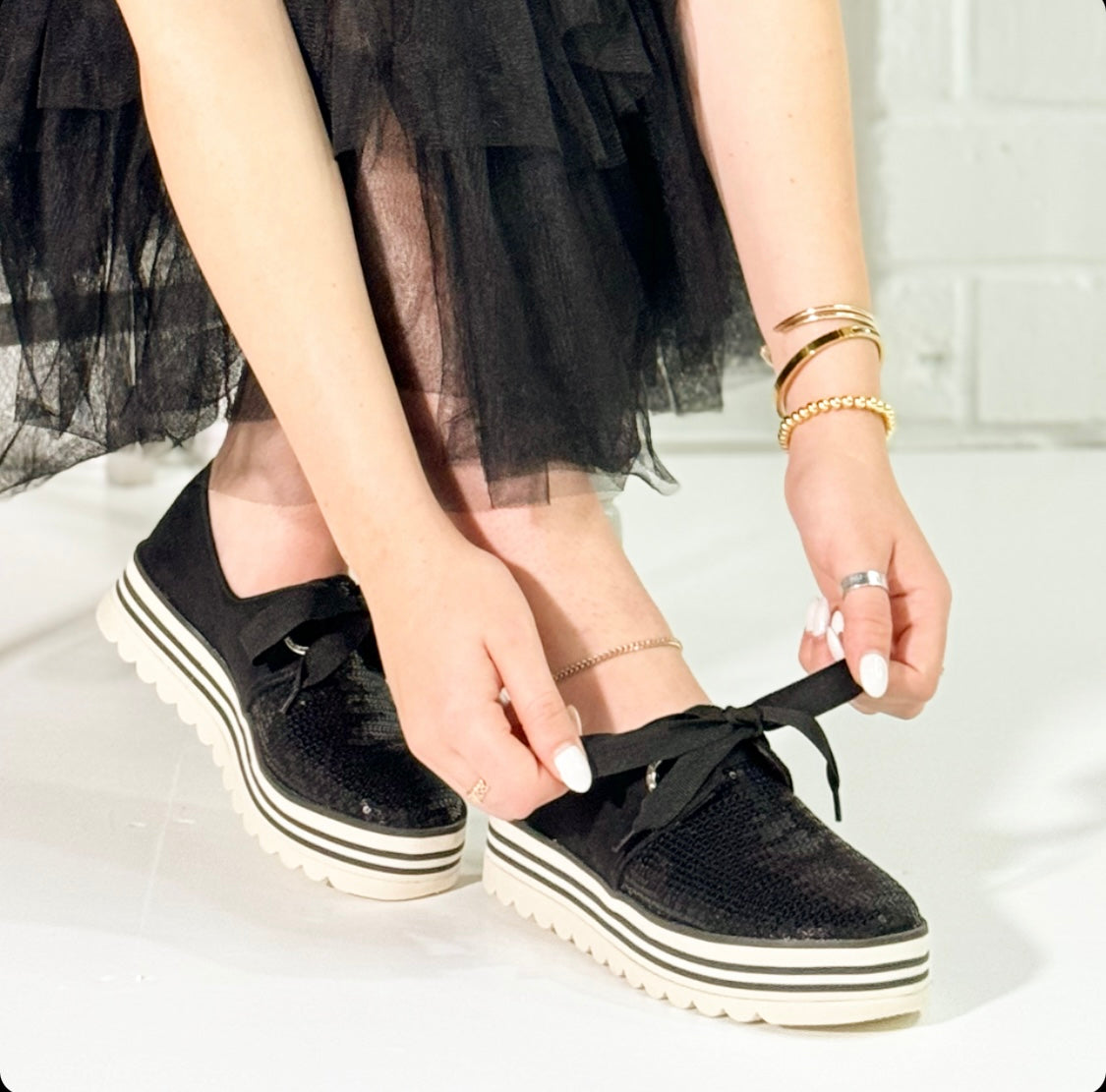 Love Rio Sienna Sequins Sneakers - Black