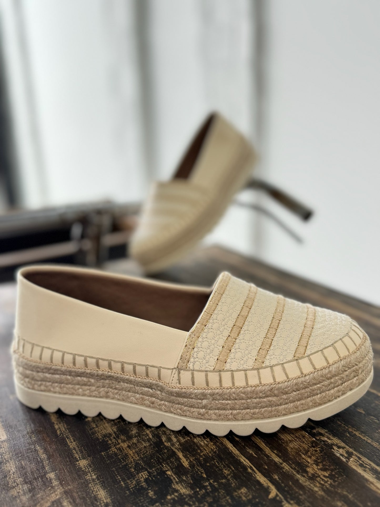 Love Rio Nora Espadrille Loafers - Cream